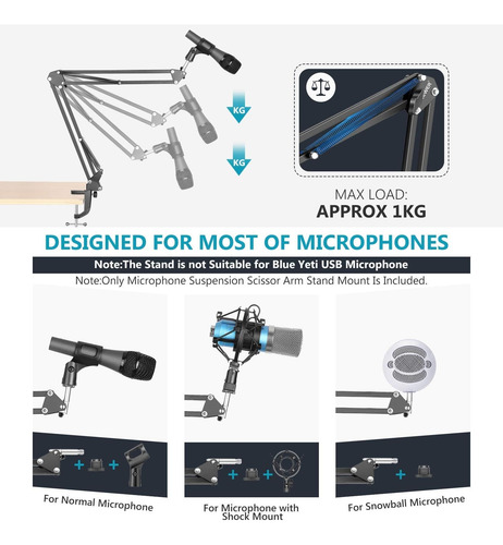 Soporte Brazo Microfono Condensador Para Grabación Estudio