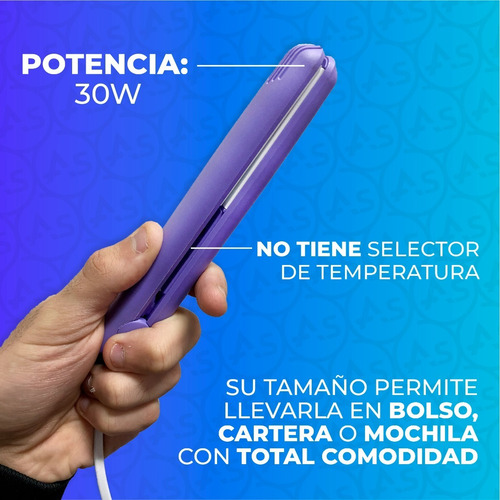 Imagen 5 de 10 de Planchita Pelo Profesional Mini Portable Planchitas Mujer