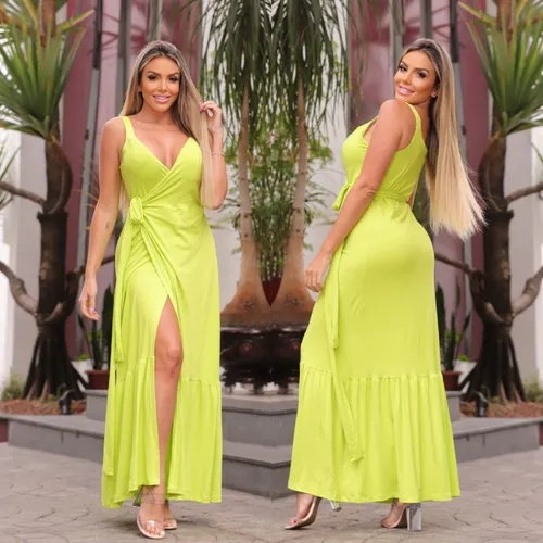 Vestido longo estampado com bojo sales
