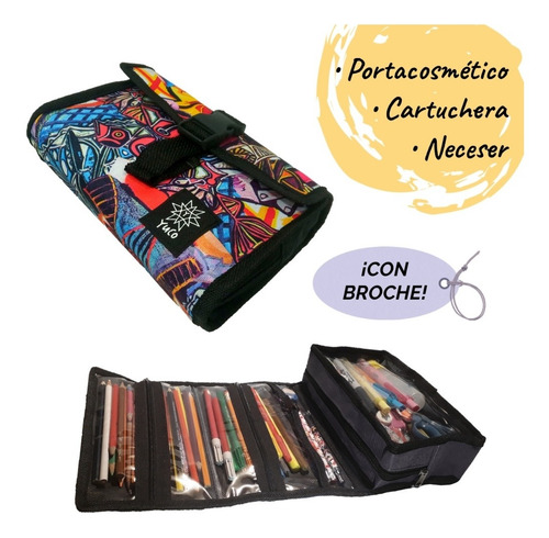 Imagen 1 de 7 de Cartuchera Desplegable Organizador Unisex Lisa -con Broche!-
