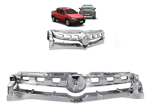 Moldura Frontal Porta Marca Cromada Original Fiat