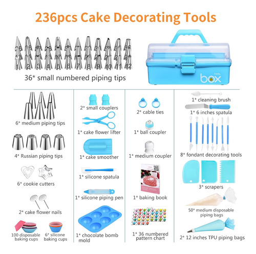 Kit De Utensilios Para Decorar Tartas: 236pcs Accesorios ...