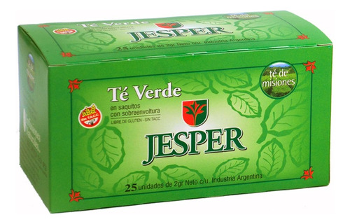 Té Verde Jesper X 25 Gr - Sin Tacc - Libre De Gluten 