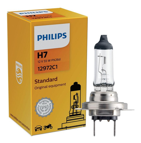 Lâmpada Philips Standard 55w 12v H7 Px26d Iodo Farol