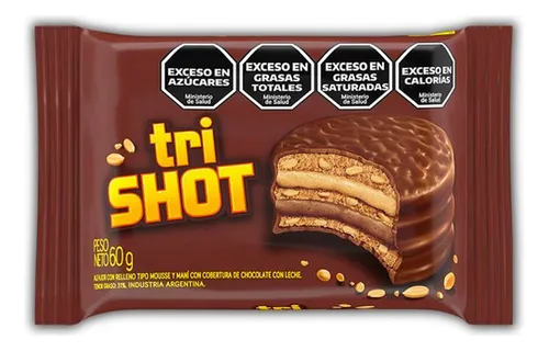 Alfajor Triple Tri Shot Relleno De Mousse Y Mani 60g