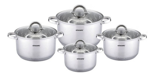 Imagen 3 de 4 de Juego De 4 Cacerolas Con Tapa Acero Inox Vincent Pack Con 2