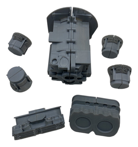 Motor De Vocho Escala 1:4 Impreso 3d Armable Tipo Lego Rojo