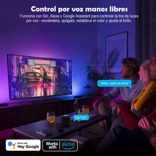 Flexluz Tiras De Neon Led Flexible Rgb WIFI 20M IP68 Compatible con Asistente de Voz Alexa, Google Home y Siri Conexión Estable Control Remoto Sin Límites Bar Habitación Gaming Fiesta Decoración