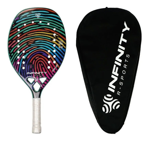 Raquete Beach Tennis Leve Fibra Carbono 3k Original Colorida