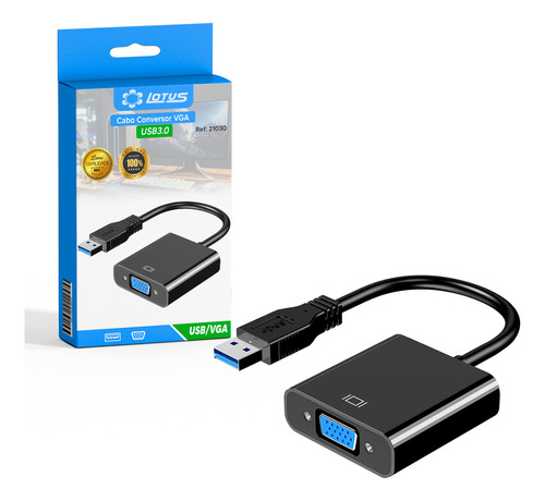 Cabo Adaptador Conversor Usb 3.0 Para Vga Monitor Lumi