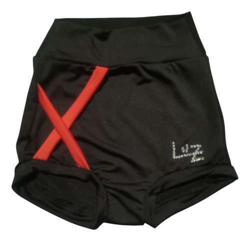 Malla De Entrenamiento Patín Artístico Dos Piezas Negro Lycra 12