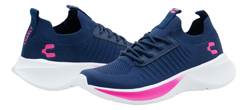 Tenis Charly Para Dama Running Comodos Marino Fiusha