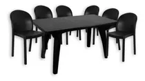 Comprar Juego Mesa Rectangular Reforz. Negra+6 Sillas Barcelona Negr