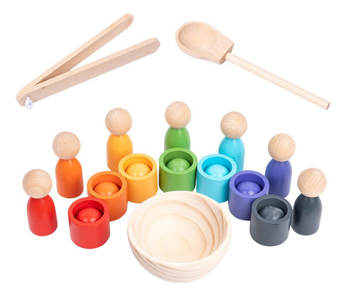 Bolas En Tazas Juguete Montessori 7 Colores Clasificación Y