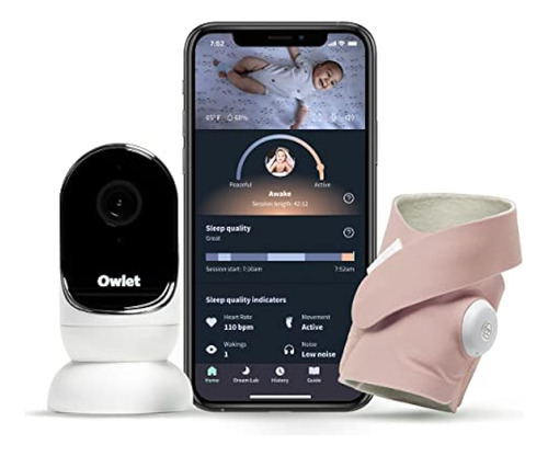 Owlet Dream Duo: Dream Sock Baby Monitor Y Cámara Hd - Dusty