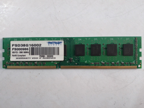 Memoria Ram Ddr3 8gb Bus 1600  Patriot