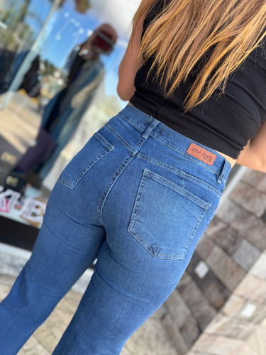 Pantalon Jean Rica Lewis Ancho Mujer Dama Azul Talles Grande