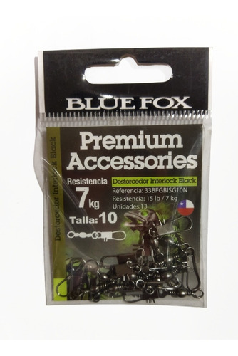 Destorcedor Interlock Black Bluefox Para Pesca. Varios Kilos