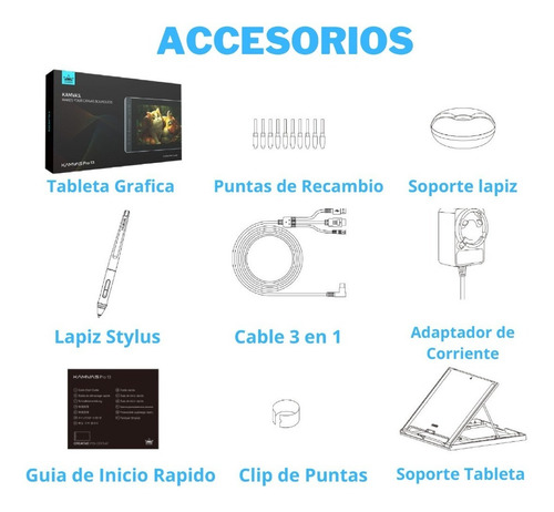 Imagen 8 de 10 de Tableta Gráfica Con Pantalla Hd Huion Kamvas 13 Pro = Wacom