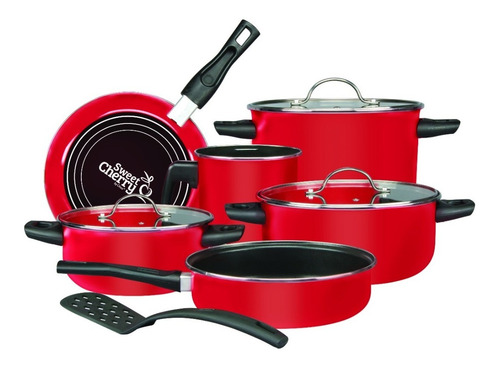 Batería De Cocina Sweet Cherry 10 Piezas Cinsa Color Rojo
