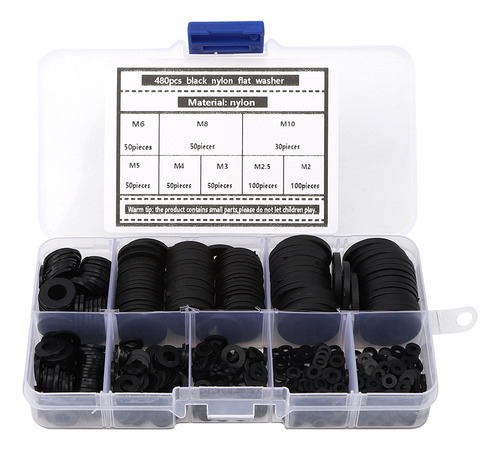 Kit Combinado De Juntas De Nailon, 480 Piezas, Arandelas Pla