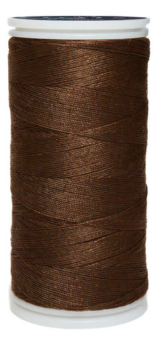 Caja 12 Pzas Hilo Coats Poliéster Liso 3 Cabos Fibra Corta Color T6980-0975 Chocolate