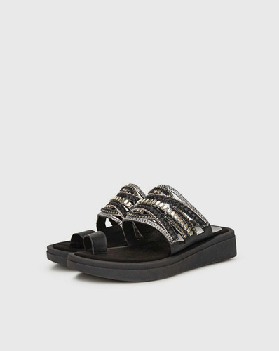 Sandalias Kalu Pu Liso Piedras Dama Mujer Viamo