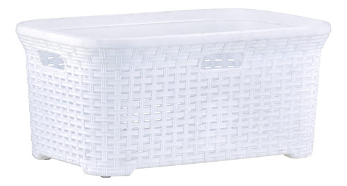 Cesta De Mimbre Estilo Lavandería Con Asas Recortadas, 50 Li