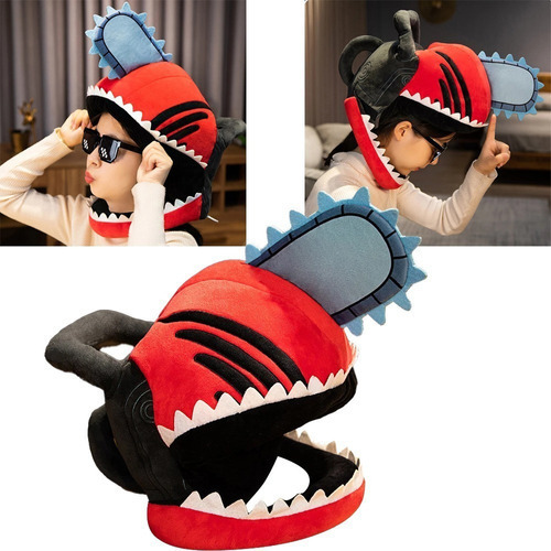Anime Motosserra Homem Boneca Macia Pochita Chapéu Cosplay