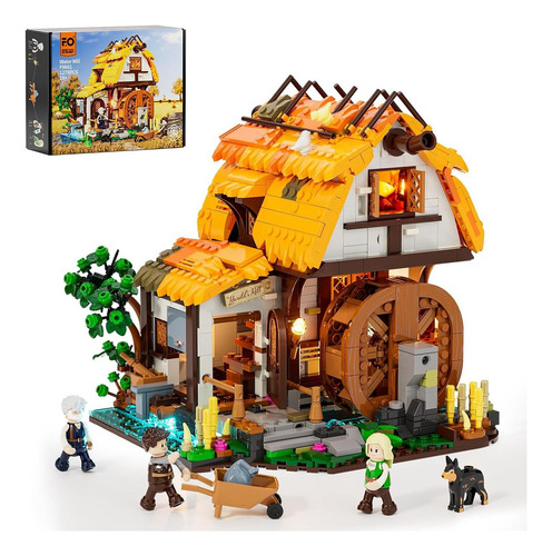 Funwhole Molino De Agua Medieval 1278 Pcs Con Luz Led