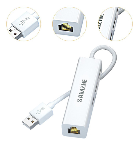 Adaptador Usb A Ethernet Convertidor De Puerto Rj45 Con Tres