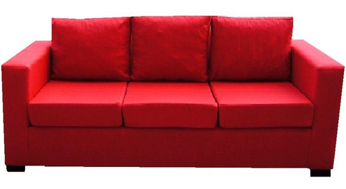 Sillon Sofa De 3 Cuerpos Tapizado En Ecocuero