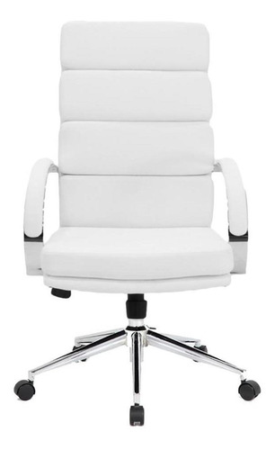 Imagen 2 de 3 de Silla de escritorio Newmo Zaphiro blanca con tapizado de cuero sintético