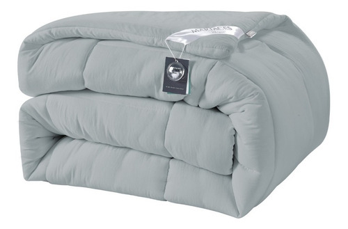 Acolchado Edredón Ecológico Piel De Durazno King Gris