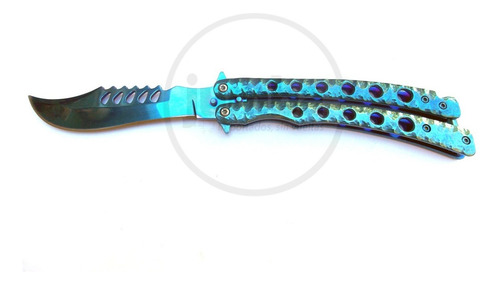 Navaja Mariposa Balisong Tornasolado Blueshimmesh Cs Go