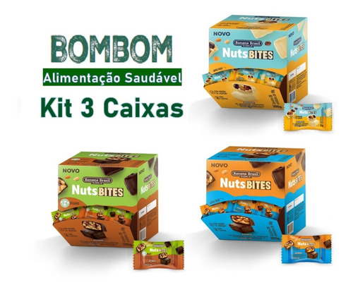 3 Caixas Nutsbites Com 26 Bombons Cada Total 78 X 15g