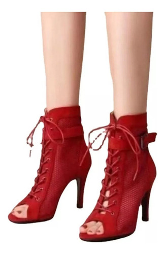 Zapatos De Baile De Tacón Alto Con Hebilla Cruzada De Malla