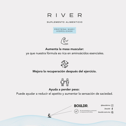 Proteína Whey Hidrolizada River 1 Kg Chocolate Bouldr