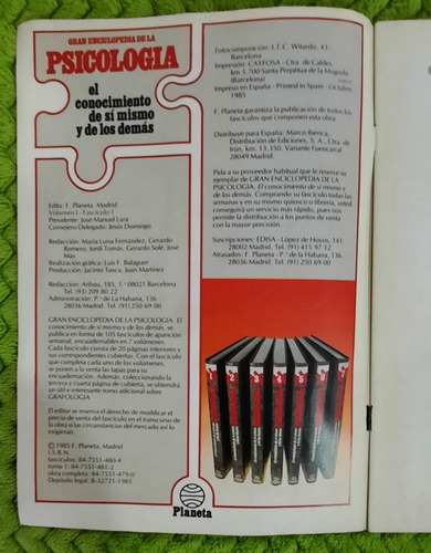 Gran Enciclopedia De La Psicología. Col Completa 105 Fascíc (Usado)