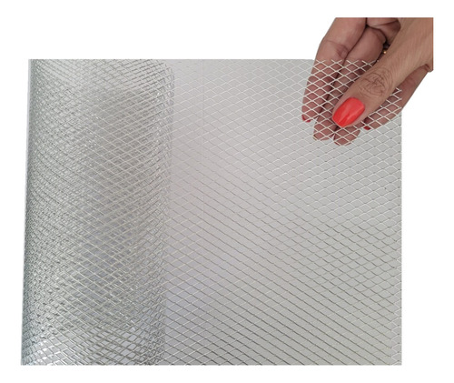 Tela Anti Inseto Alumínio Expandido P/ Ralo 15cmx100cm (4x7)