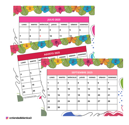 Kit Imprimible Planificador Mensual Calendarios