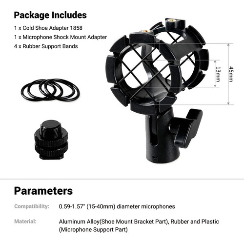 Smallrig Universal Microhone Shock Mount Adapter Soporte De