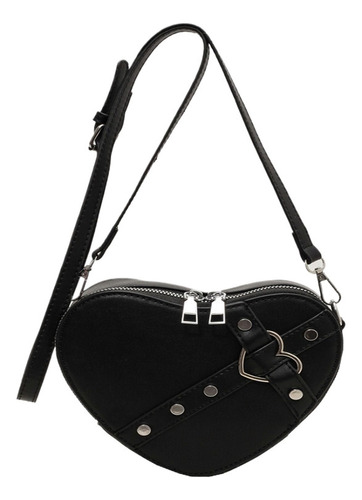 Bolso Hobo Pequeño Con Remaches En Forma De Corazón Para Muj