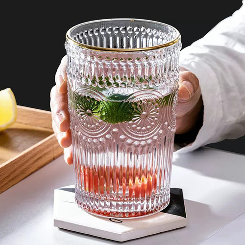 Vasos Vintage En Relieve, Vasos Para Beber, Vasos De Agua