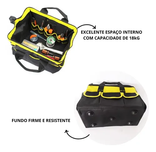 Bolsa Ferramentas Startools 16'' 6 Bolsos Externos Fundo Borracha