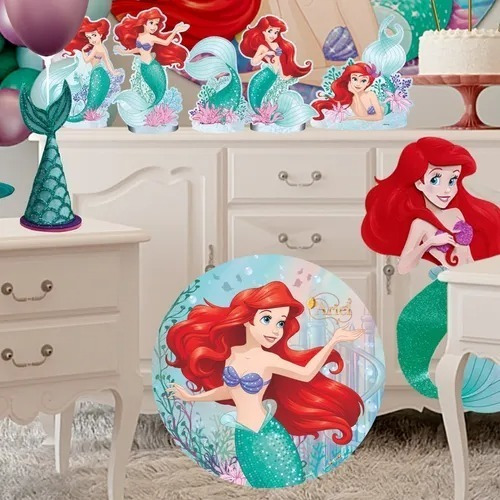Imagem 4 de 5 de Enfeite Redondo Impresso Decoração Festa Ariel Eva Piffer