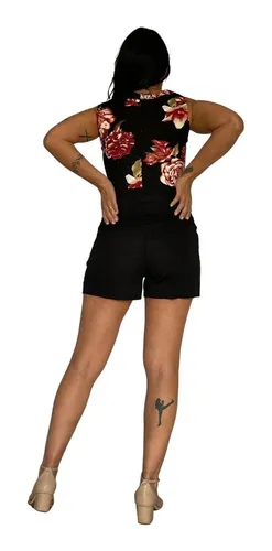 Macaquinho florido feminino sales