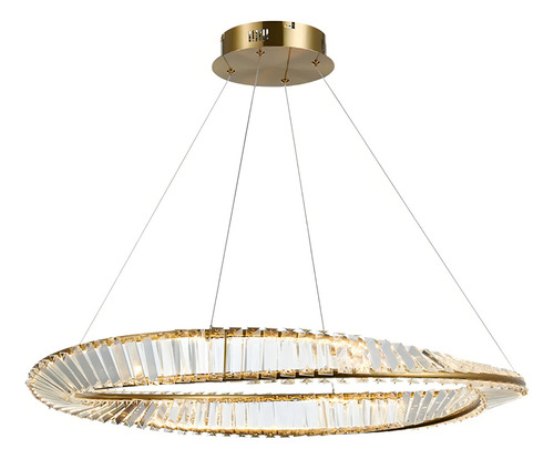 Pendente Inis Dourado Bella Led 72w Dw012s Cristal 80cm 110v/220v