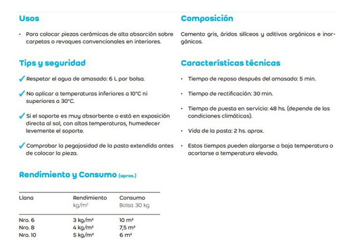 Imagen 3 de 10 de Weber Basic Pegamento Ceramicas Adhesivo 25 Kg.