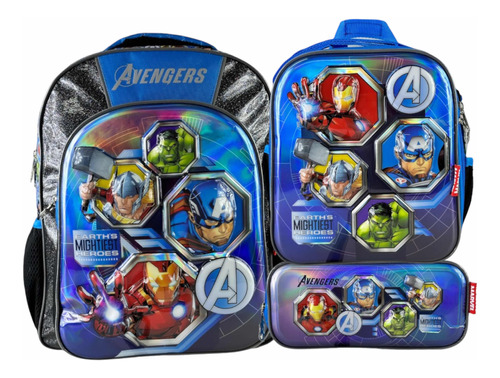 Kit Mochila Avengers Lonchera Lapicera End Game (original)